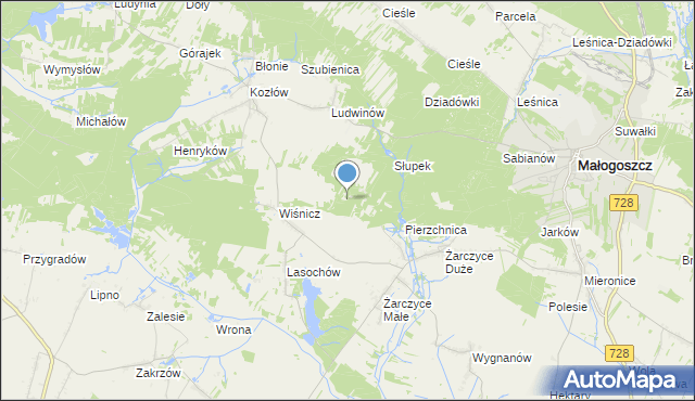 mapa Góry Lasochowskie, Góry Lasochowskie na mapie Targeo